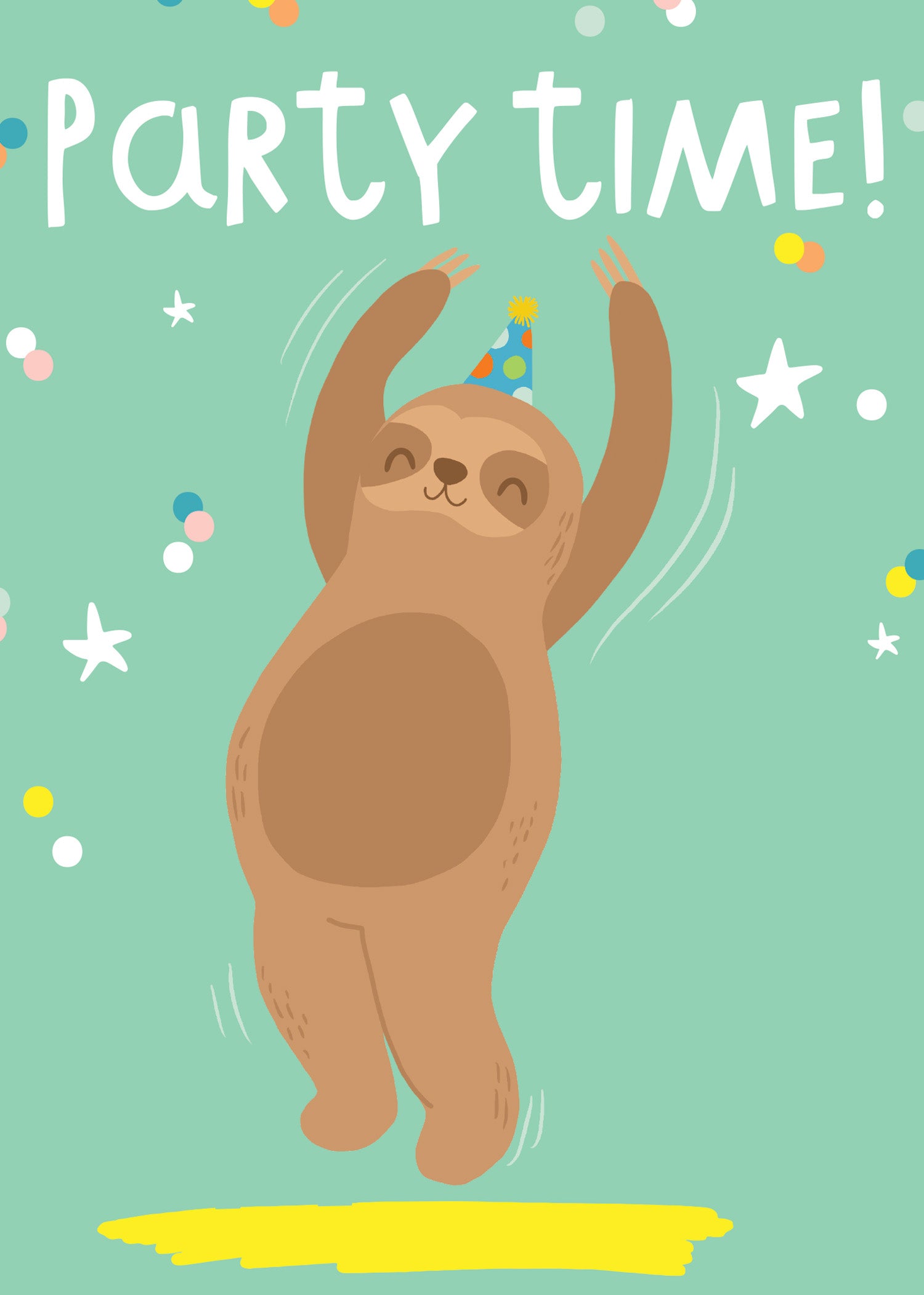 Greeting Card - Party Pals - Party Sloth